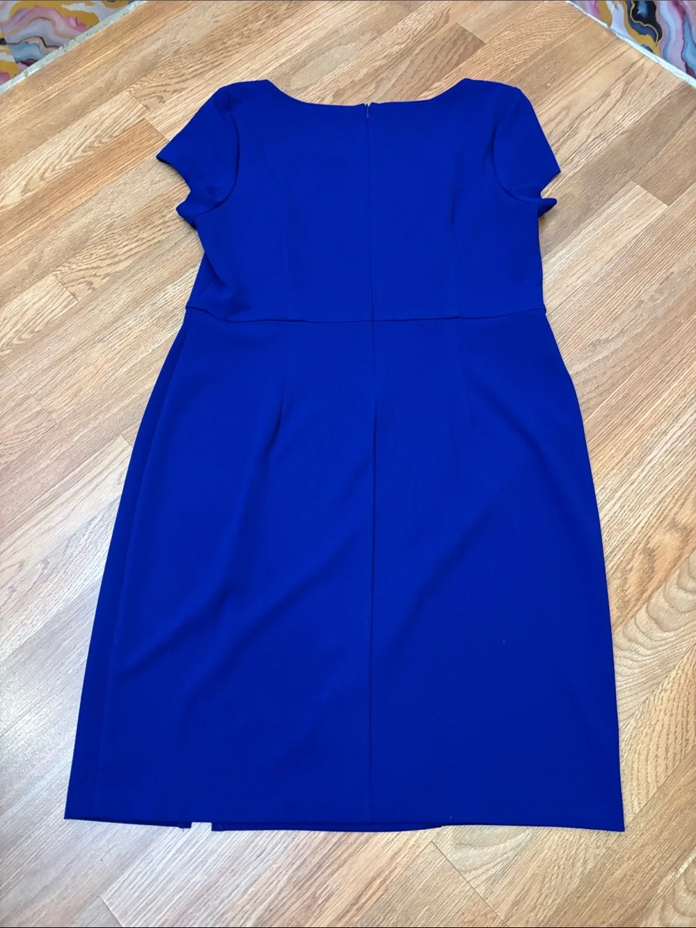 Connected Apparel Vibrant Royal Blue Square-Neck Midi Dress Size 16